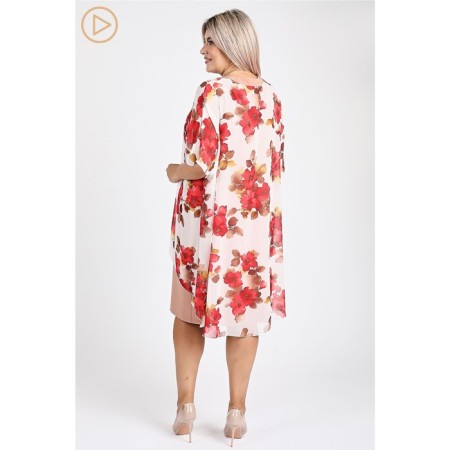 Female dress, size 60, beige color-3
