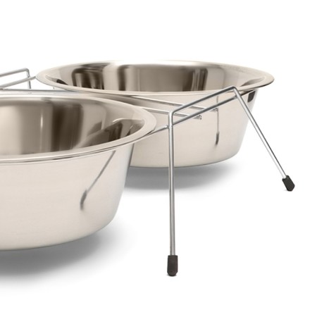 A set of 2 bowls on a stand, 2 x 2.5 liters-4