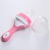 Nibbler for feeding, with silicone mesh, pink/white color