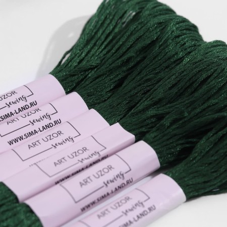 Muline threads, 8 ± 1 m, dark green color No. 890-2