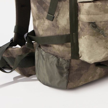 Tourist backpack, 70 l, department on screed with a lace, 3 outer pockets, with extension, Huntsman, Kamysh color-10