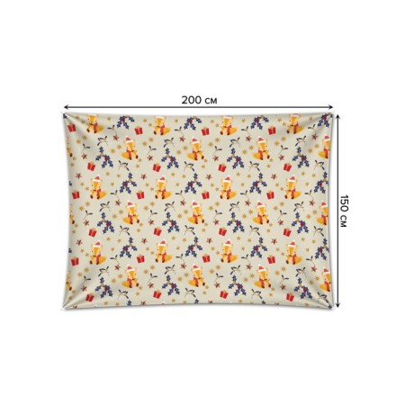 Decorative panel with photo printing "Festive fox", horizontal, size 150x200 cm-1