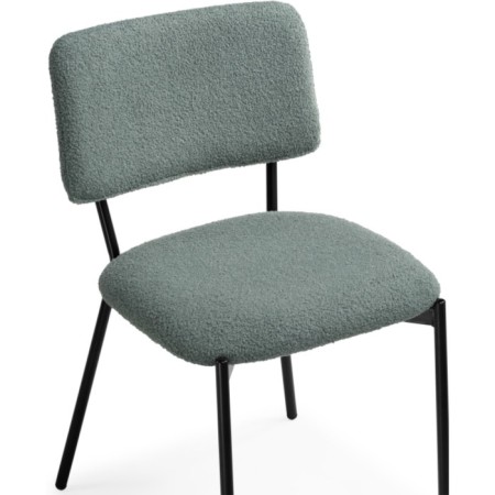 Stol on a metal frame Metal/Buyer fabric, black/olive 48x55x77 cm-5