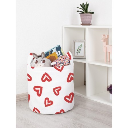 Basket for toys "Drawn hearts, size 35x35 cm
