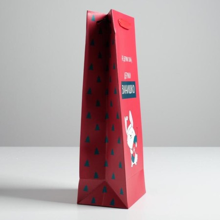 Package for the bottle "Do not hold evil", 13 x 36 x 10 cm, New Year-2