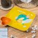 Ceramic square dish with sauce "Cupid Dino", 23.5 × 23 cm, yellow color