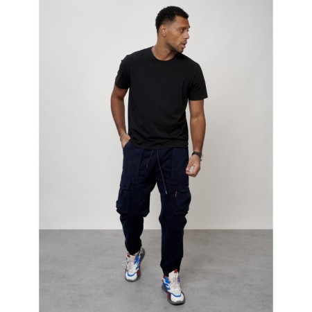 Cargo jeans men, size 44-46, dark blue color-10