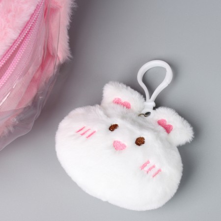 Children's "Bunny" bag with a toy inside, 20 cm, pink color-3
