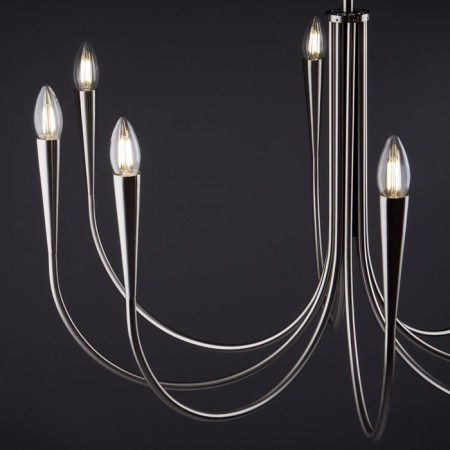 Suspended lamp Freya Fr5253PL-08N Branches, 560x1100 mm, E14, 8x40W, Nickel color-10