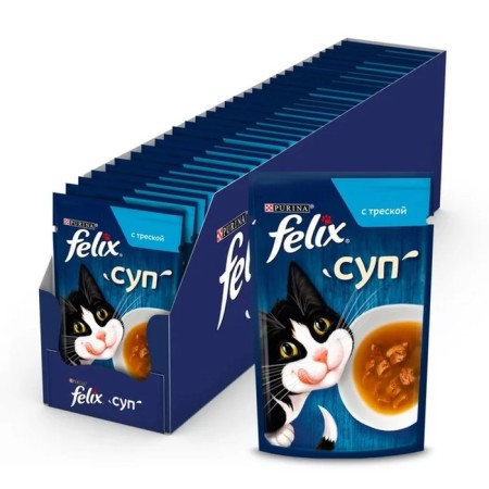 Wet feed Felix cod soup, for cats, 48 ​​g-8