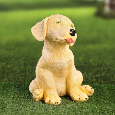 Garden figure "puppy" beige, 23x18x15cm-1