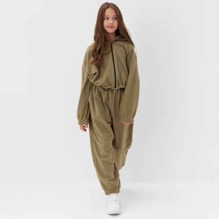 Брюки для девочки MINAKU: Fleece Soft, цвет светло-зелёный, рост 164 см-4