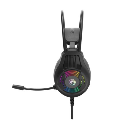 Marvo H8326 headphones, game, full -size, microphone, USB + 2*3.5mm, 1.8 m, RGB, black-2