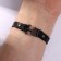 Bracelet male "chain mail", black color with black silver, 21 cm