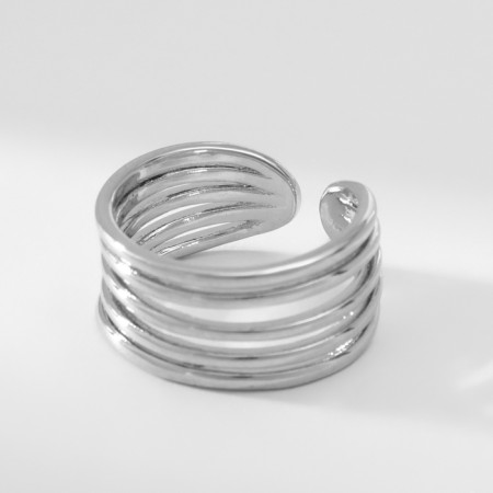 Ring Metal "Trend" three stripes, mini, silver color, dimensionless-1