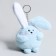 Soft toy "Bunny" on a key fob, 8 cm, blue color