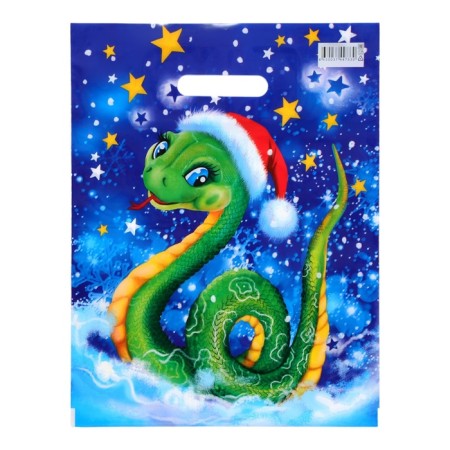New Year. The package "Snake", polyethylene with a cut pen, 31x40 cm.-1