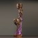 Figure "Girl with two Kashpo" Red, 24x30x96cm