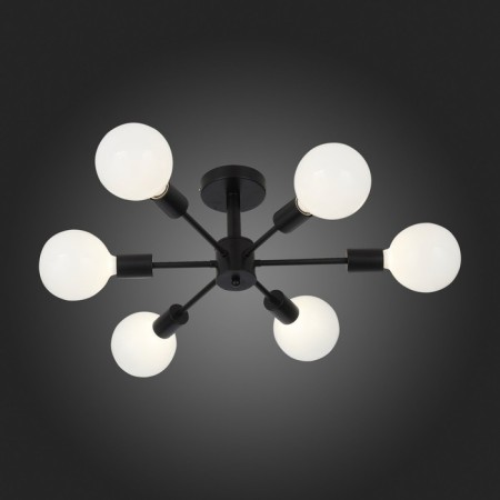 Ceiling EVOLUCE lamp. SL419.402.06. ANO. 6x60 watts, E27, 46x48x23 cm, black color-2