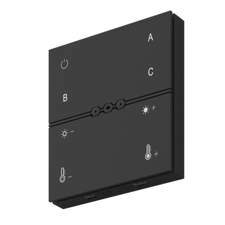Technical DRC034-8-B, 9.1x8.6x1.5 cm wireless control panel, black color is