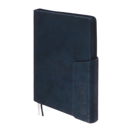 Dated 2025 diary, A5, 176 sheets of Escalada, a solid cover made of artificial leather, pancake embossing, lies, cream block 70 g/m2, blue-1