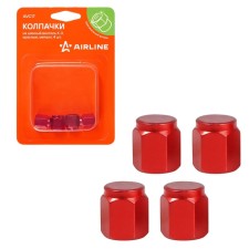 Caps on the tire valve K-3, red, metal, 4 pcs. AVC17
