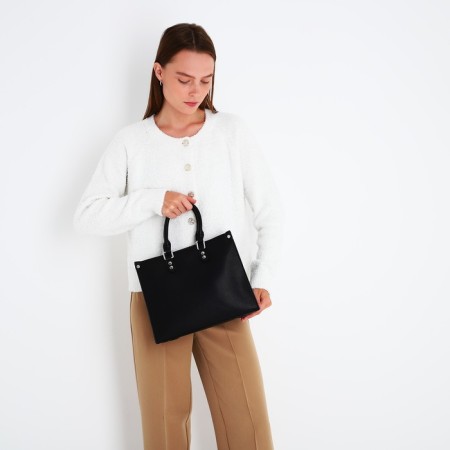 Bag Female Tout with zipper, black color-9