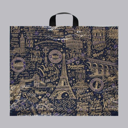 Package "European Vacations", polyethylene with a loop pen, 60 x 50 cm, 70 μm