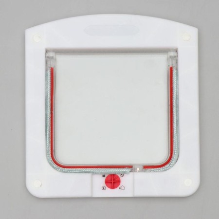 Animal door with 4 modes, opening 15x15.5cm (total 22.5x20 cm), white
