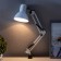 Desktop lamp E27, h = 55 cm, hinged, on the clamp (220V) white Risalux