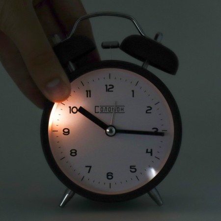 Alarm clock "Classic", discrete move, d-9.8 cm, black-3