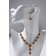 Set 2 objects: earrings, necklace "magnificent age", white-red color in gold, 42cm