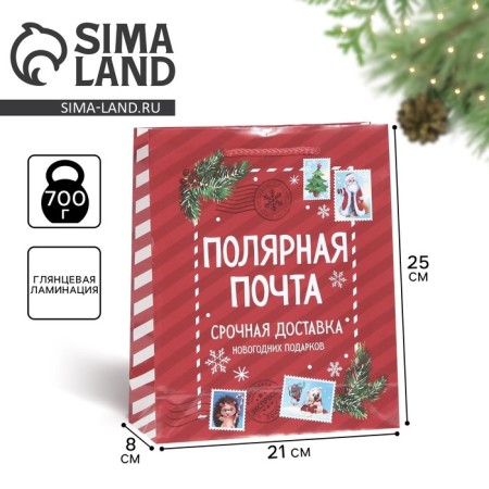 Laminated vertical "Polar Mail", ML 21 x 25 x 8 cm, New Year