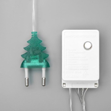 Garland “thread” 10 m, IP20, transparent thread, 100 LED, green glow, 8 modes, 220 V-3