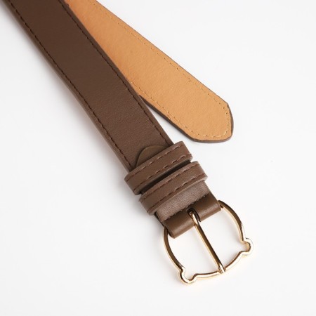 Building belt, width 3 cm, screw, buckle metal, brown color-1