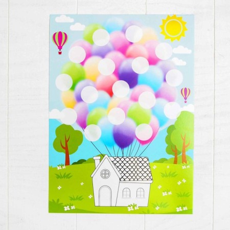 Set for the work of applications with balloons "House, ball, tree"-2