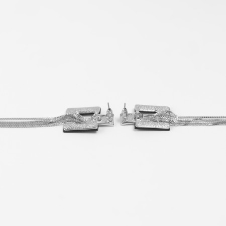 Earrings Metal "Modern" Geometry, Silver Color-2