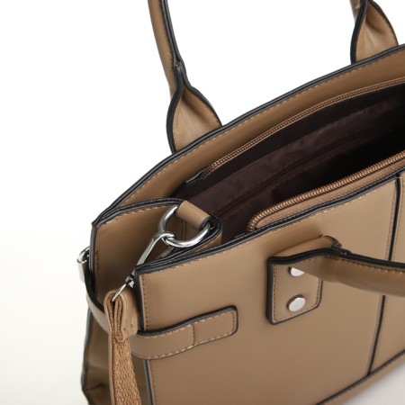 Bag Women's Tout, on a zipper, sandy color-5