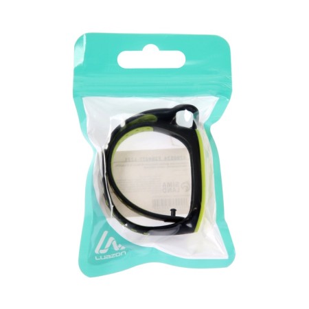 Mi Band 3/4 Luazon fitness bracelet strap, with perforation, black and green-5
