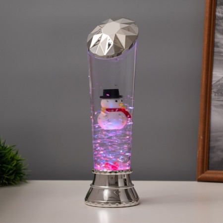 Lava lamp "Snowman" LED 3HAAA, USB silver 6.5x8x23.7cm-5