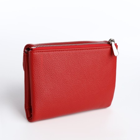 Women's wallet on magnet, red color-1