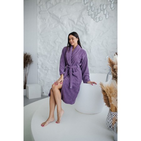 Frequency bathrobe, size 46, lavender color-7