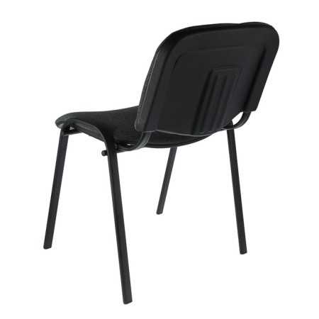 Stool "iso", the frame is black, the upholstery is gray-1