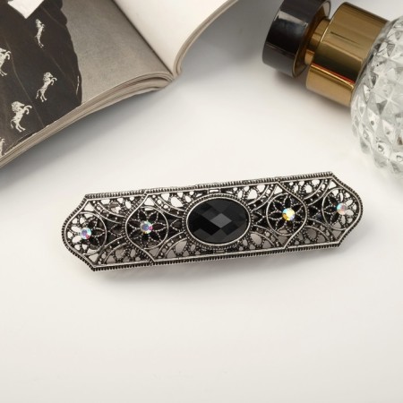 Hair hairpin "Grace" Web Stones, 9 cm, silver