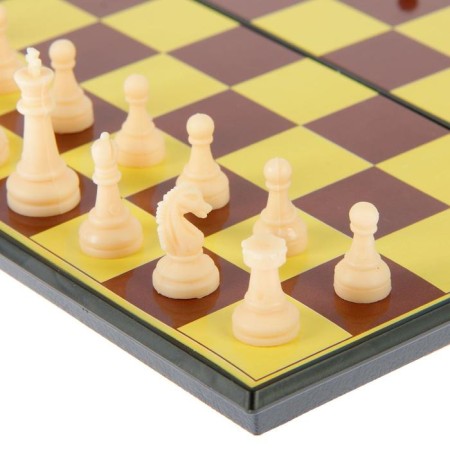 Chess, checkers, board games, set 2 in 1, plastic board 20 x 20 cm-3