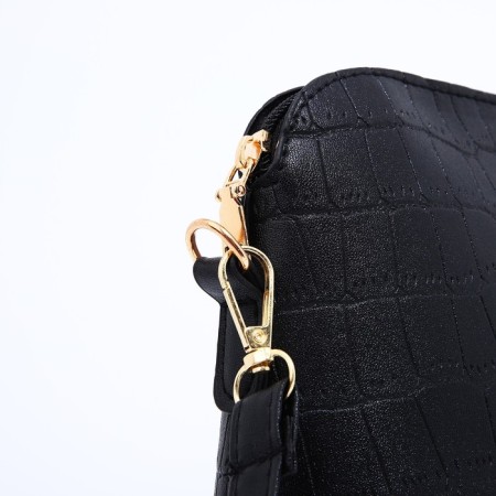 Bag Cross-Bodi with a zipper, black color-4