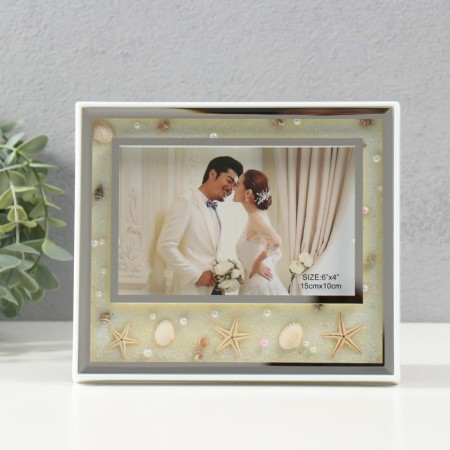Photo frame "Wedding" plastic, 10x15 cm, col. White, horizontal