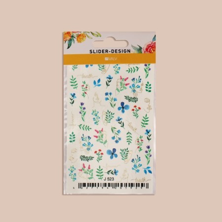 Slider - Nail design "Cornflower", multi -colored-1