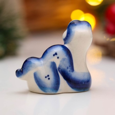 New Year. Souvenir "Snake Vanya" 5 × 6 cm, gzhel-3