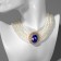 Choker-Coker "luxury" pearl, blue in gold, 30.5 cm